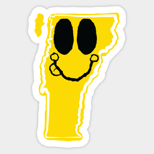 Vermont Happy Face with tongue sticking out Sticker